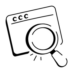 Wall Mural - web search icon in doodle style
