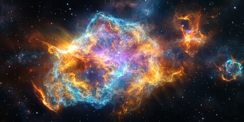 Aufkleber - a distant supernova remnant, with expanding shells of gas and dust lit by the explosion.