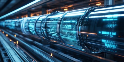 a CI/CD pipeline, code being deployed automatically, with integration tests and builds running in real-time for streamlined deployments.