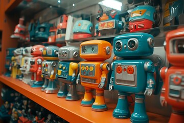 mini robots in shop