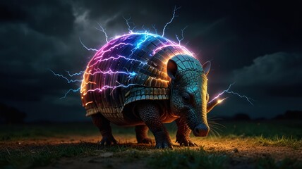 Canvas Print - Armadillo with Lightning