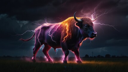 Wall Mural - Electric Bull