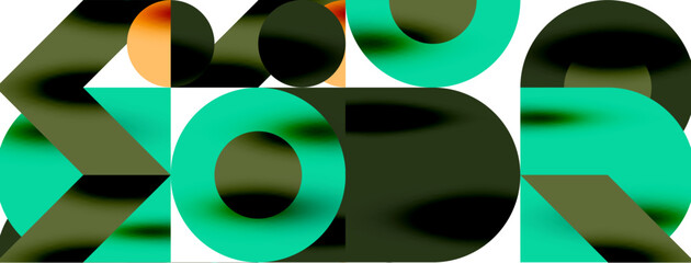 Wall Mural - Circle pattern, round elements with lines and arrows composition for wallpaper, banner, background or landing