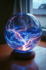 Poster - Plasma Ball on Wooden Table