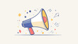 © Perfect Vector - Colorful Megaphone Illustration with Abstract Elements Representing Communication, Announcement, and Advocacy Concepts