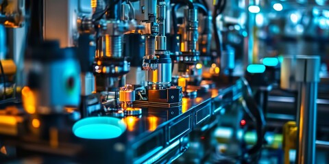 Leinwandbilder - Focused image of an industrial control system with IoT devices integrated for optimal performance and real-time monitoring, improving production efficiency.