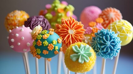 Colorful cake pop dessert showcasing sweet artistic baked design