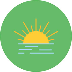 Poster - Sunrise icon vector image. Can be used for Coastline.