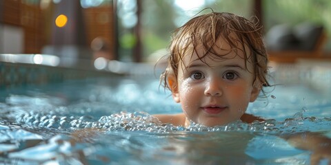 Wall Mural - a little one's joy in the water