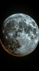 Poster -   A large moon in the sky, with stars in the foreground