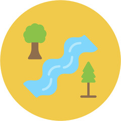 Canvas Print - River icon vector image. Can be used for Adventure.