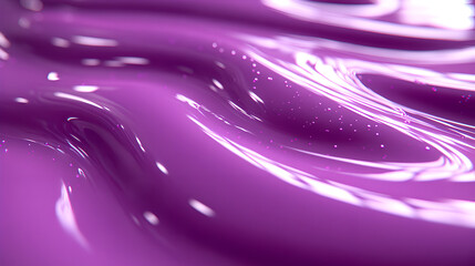 Wall Mural - Swirling purple liquid with light reflections creates a mesmerizing visual texture in an abstract setting