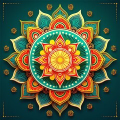 Mandala art design also called rangoli, decorative elements