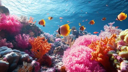 Wall Mural - Vibrant Coral Reef Underwater