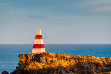 Canvas Print - Iconic Robe Obelisk during sunrise while viewed from the walking trail, Limestone Coast, South Australia