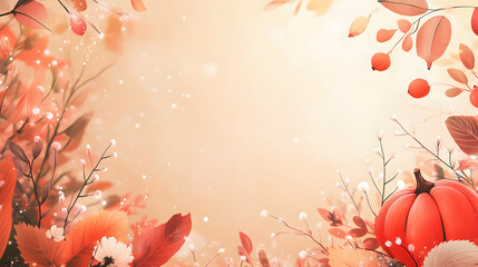 Wall Mural - beautiful autumn background card with copy space