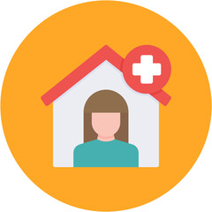 Sticker - In Home Nurse icon vector image. Can be used for Nursing.