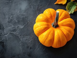 Poster - pumpkin on a dark backdrop healthy cuisine culinary autumn festivities