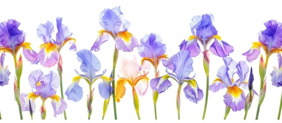 Wall Mural - Iris Flowers On White Background