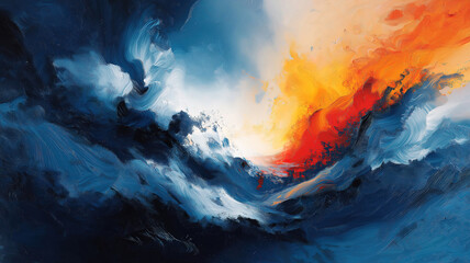 Wall Mural - dynamic blend of abstract expressionism reflecting aerial landscapes with bold brushwork