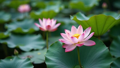 Wall Mural -  Pink Lotus Blossom in Bloom