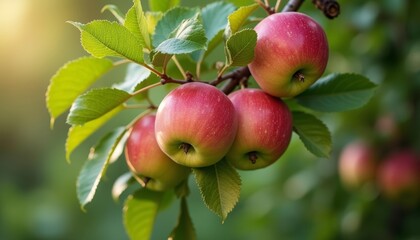 Wall Mural -  Vibrant apples in bloom ripe for the picking