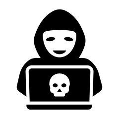 Sticker - Hacker icon in glyph style