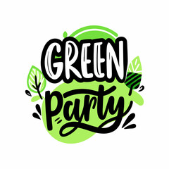 Green Party lettering text on a isolated white background (1)