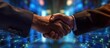 © gufron - Handshake of Two Businessmen Against a Digital Network Background