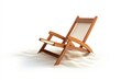 © Mitya - minimalist photography of an isolated deck chair on sand with a clean white background