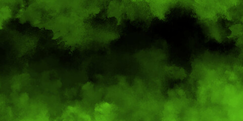 abstract cloud and vapor texture background. Black and Green smoke aquarelle smudge illustration smooth grungy smokey light green colors ink glow. green color powder explosion