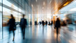 © john - Bright business workplace with people in walking in blurred motion in modern office space