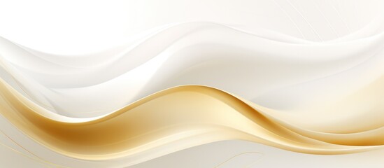 Wall Mural - white and gold waves background futuristic