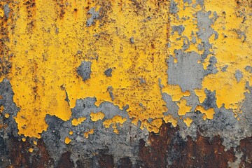 Wall Mural - Yellow Rust. Abstract Background of Aged Industrial Design with Corroded Grunge Cover