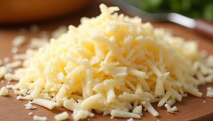  Freshly grated cheese ready to melt