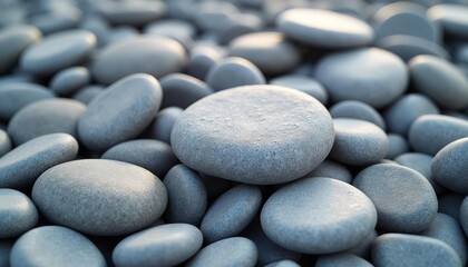  A collection of smooth gray river stones