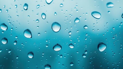 Poster - A close up of a window with rain drops on it, AI