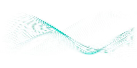 Wall Mural - flowing particles form waves, a gradient light pattern. modern technology background vector illustra