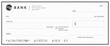 © bibin - Blank bank cheque. Personal desk check template with empty field to fill.