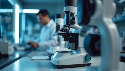 Close-up of scientific instruments in a high-tech laboratory