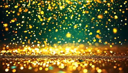 Sticker - Shimmering Green Confetti: A Festive Background of Glittering Particles for Holiday Celebrations