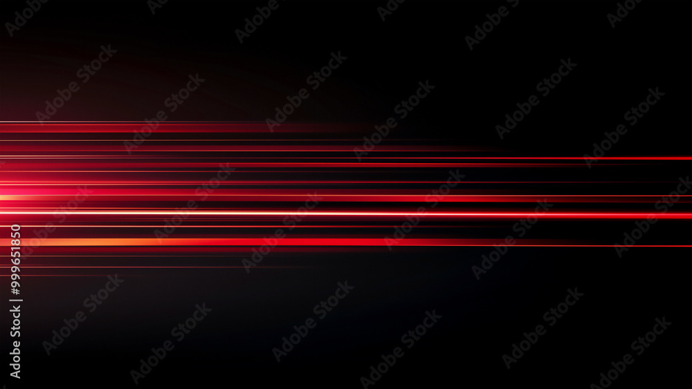 Red light streaks on a black background with glowing horizontal lines ...