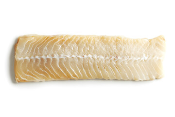 Poster - Fresh prepared white fish fillet isolated on white background
