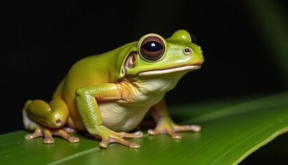 Canvas Print -  Aquatic beauty  A frogs gaze in the wild