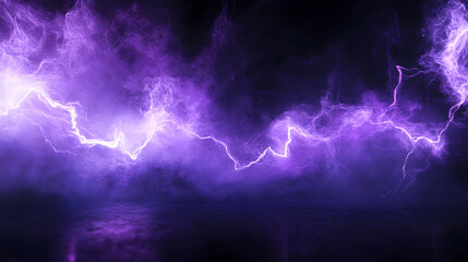 Poster - Abstract background - purple lightning shape. Black spotlight smoke stage entertainment background. hyper realistic