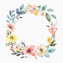 Sticker - Delicate watercolor floral wreath