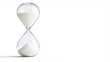 © W. Thienthongthai - A realistic hourglass with sand halfway through, isolated on a white background.