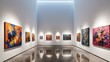 © Said Sbg - modern art gallery showcasing abstract paintings on a minimalist white wall