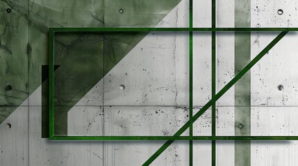 Wall Mural - Green Lines on Concrete Wall