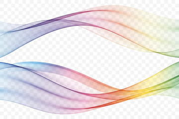 Wall Mural - set of abstract colorful waves. rainbow color wave flow.